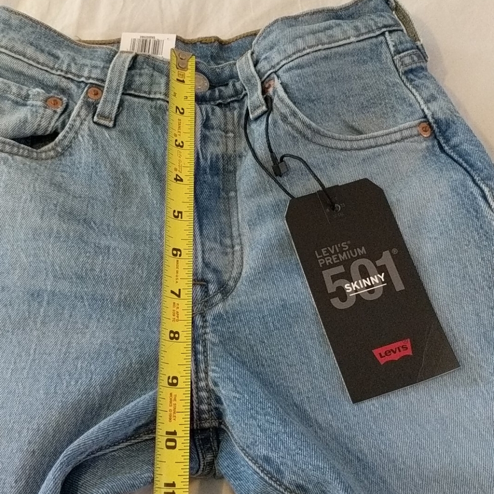 Levi's 501 Skinny Jeans Nibbed Hem Blue Mark - Picture 5 of 11